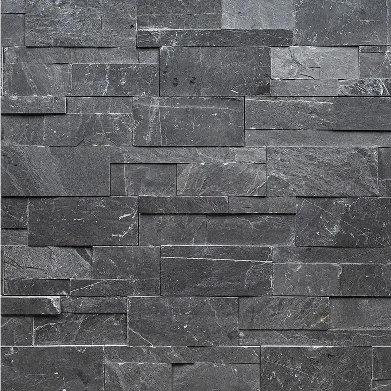 Premium Black Xl Split Face Slate Pavers 9x24 close up