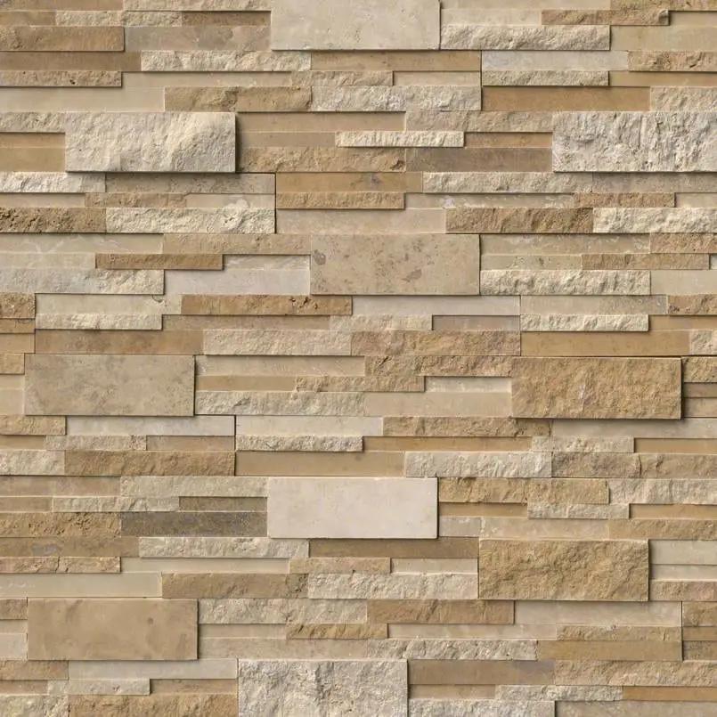 Casa Blend 3d Multi Finish Travertine Pavers 6x18 close up