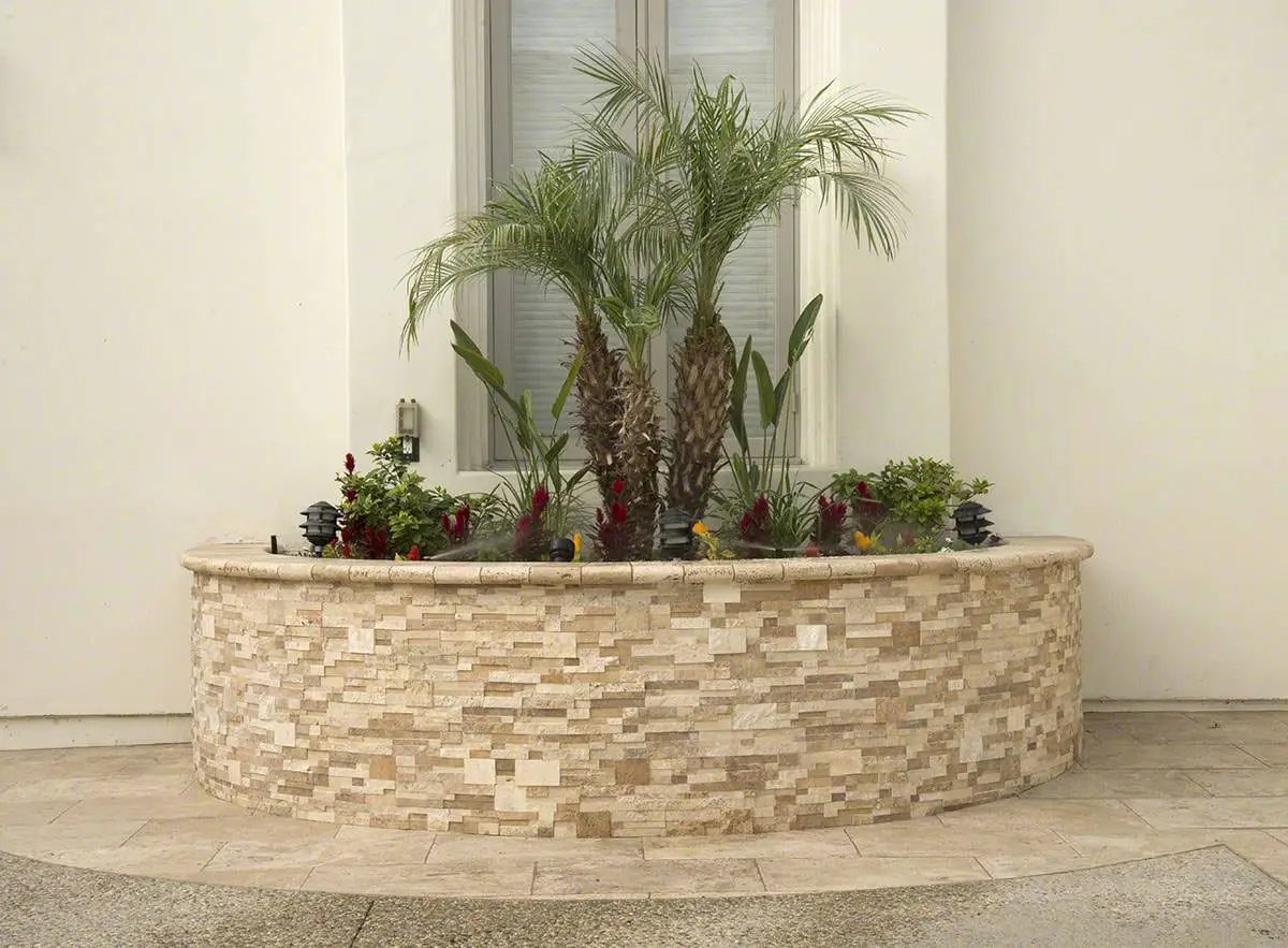 Casa Blend 3d Multi Finish Travertine Pavers 6x18 in a finished room