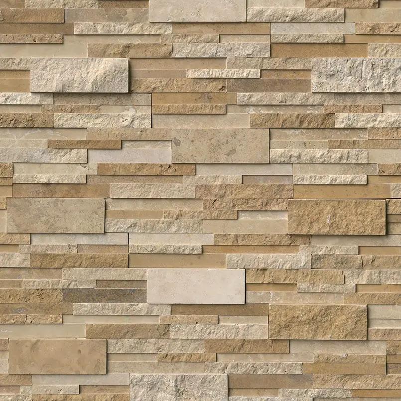 Casa Blend 3d Multi Finish Travertine Pavers 6x24 close up