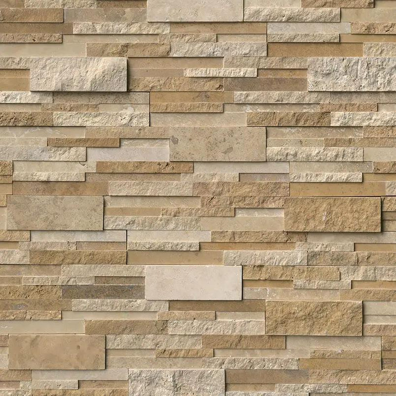 Casa Blend 3d Multi Finish Travertine Pavers 6x24 close up
