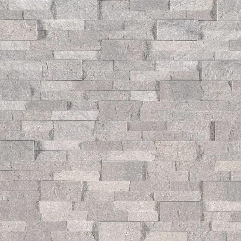 Iceland Gray Split Face Travertine Pavers 6x24 close up