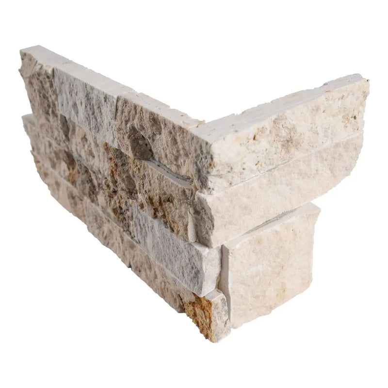 Philadelphia Split Face Corner Travertine Pavers 6x12 close up