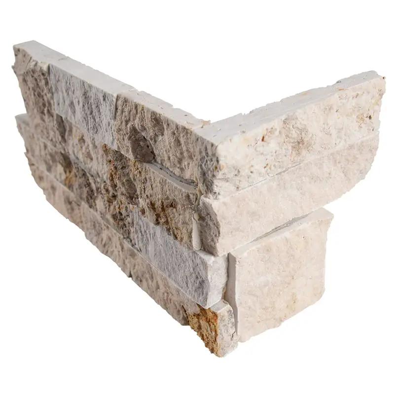 Philadelphia Split Face Corner Travertine Pavers 6x12 close up