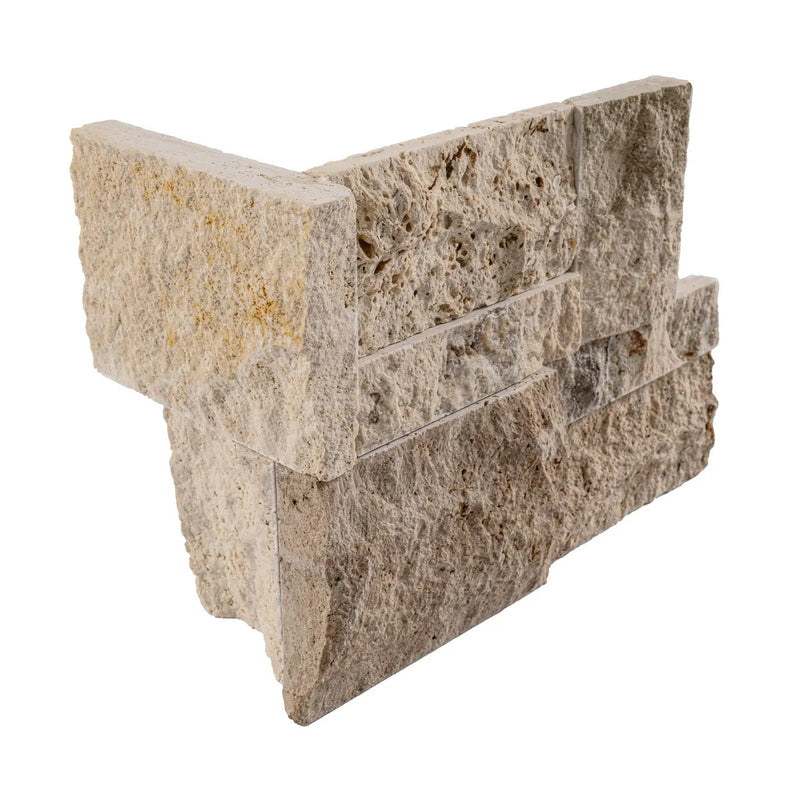 Philadelphia Split Face Corner Travertine Pavers 9x18 close up