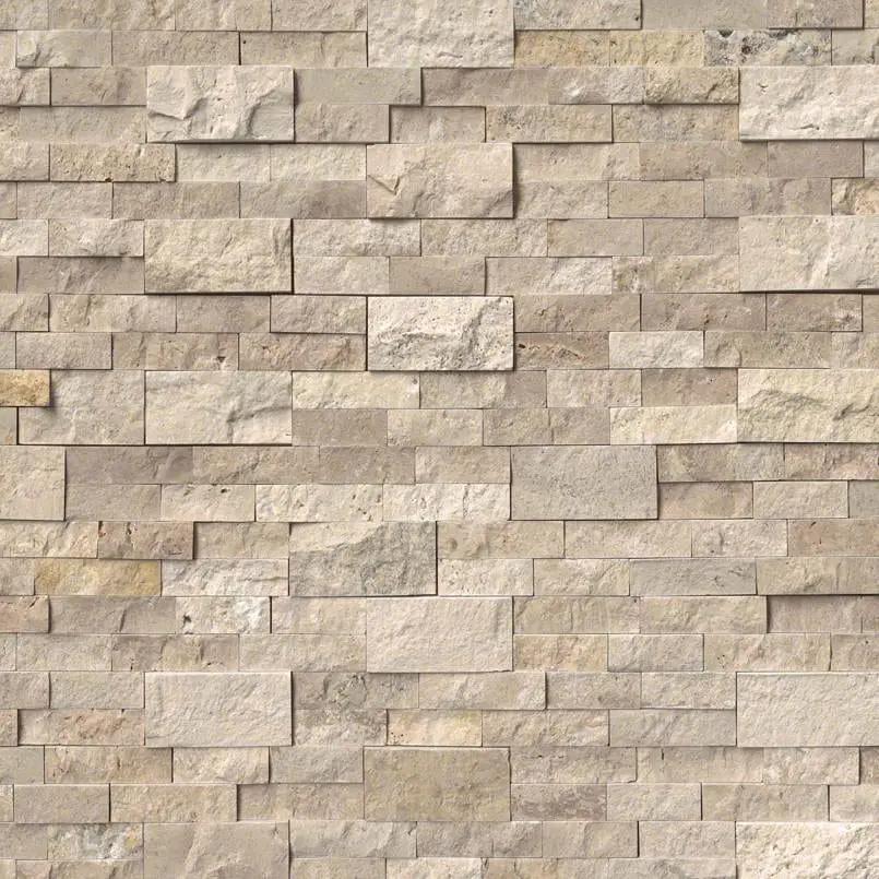 Roman Beige Split Face Travertine Pavers 6x24 close up