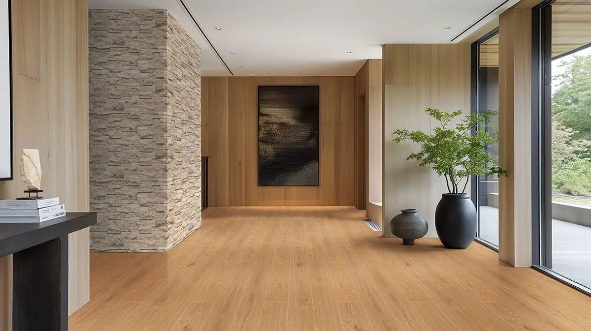 Roman Beige Xl Split Face Corner Travertine Pavers 9x12 in a finished room