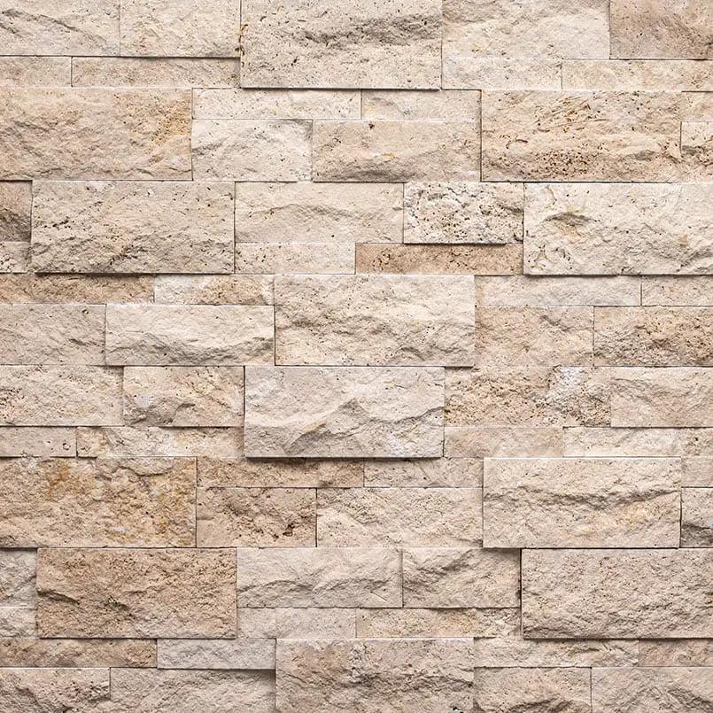 Roman Beige Xl Split Face Travertine Pavers 9x24 close up