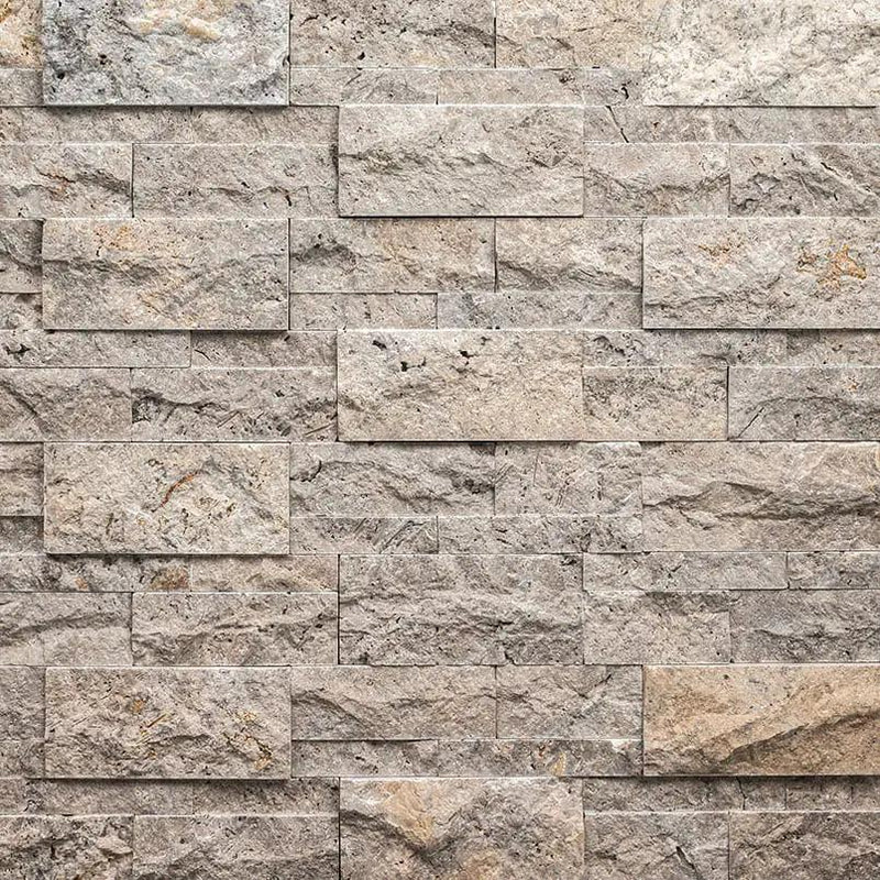Silver Travertine Xl Split Face Pavers 9x24 by MSI Surfaces
