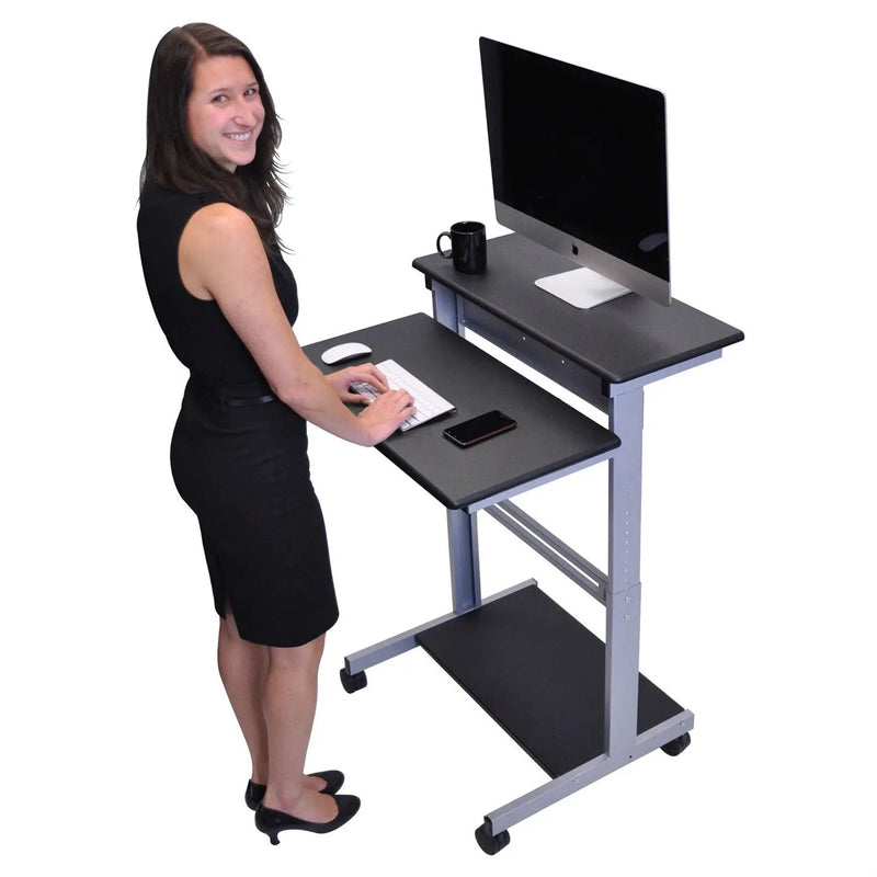 Mobile 31.5-inch Stand Up Computer Desk in Black by HomePacific