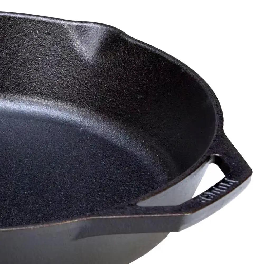 12-inch Cast Iron Skillet Frying Pan with Pour Spout - Made in the USA by HomePacific