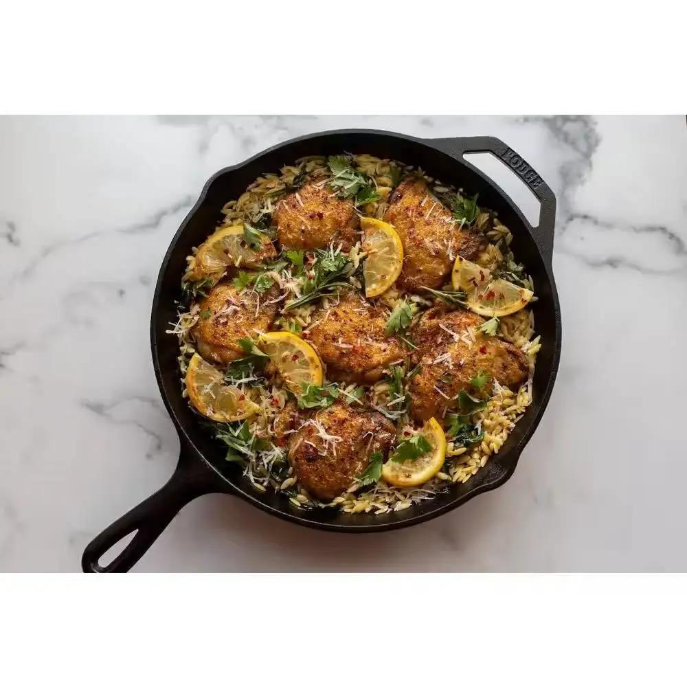 12-inch Cast Iron Skillet Frying Pan with Pour Spout - Made in the USA by HomePacific