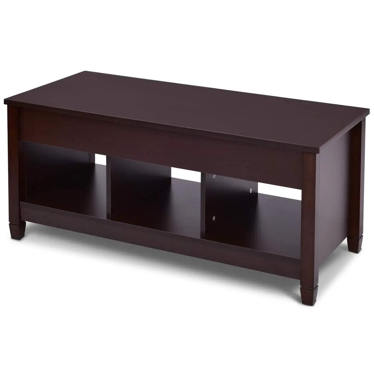 Brown Wood Lift Top Coffee Table with Hidden Storage Space by HomePacific
