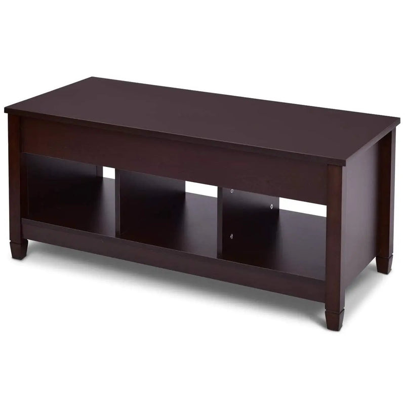Brown Wood Lift Top Coffee Table with Hidden Storage Space by HomePacific