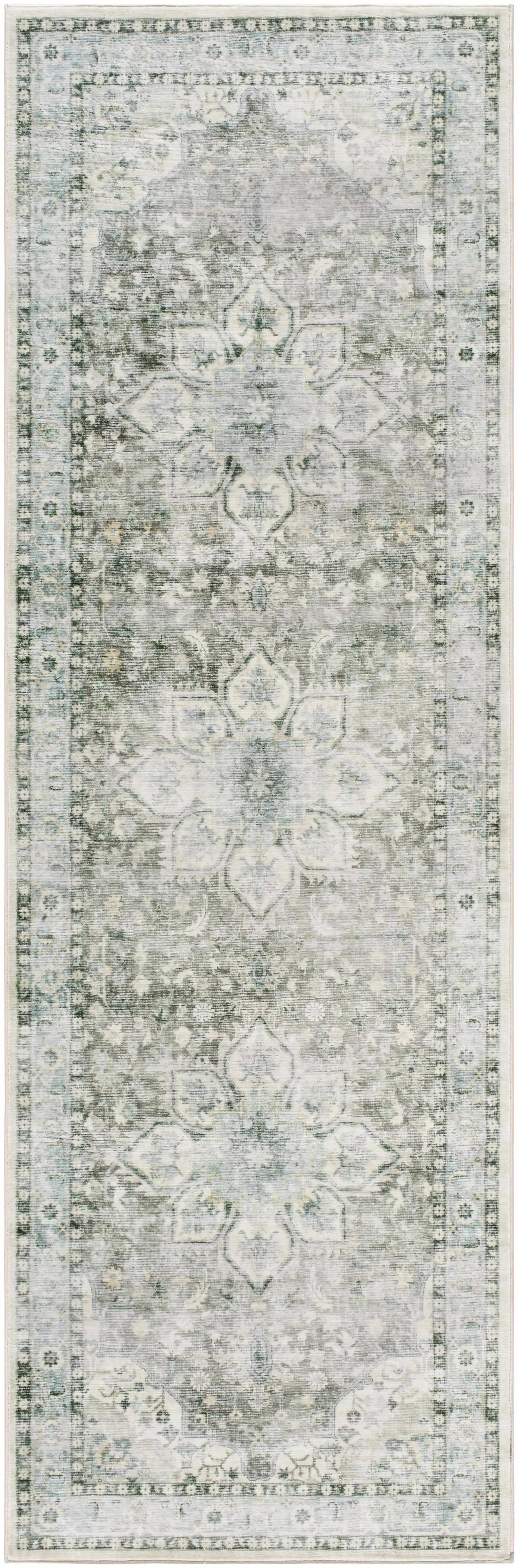 Lotan Green Medallion Washable Area Rug by Boutique Rugs