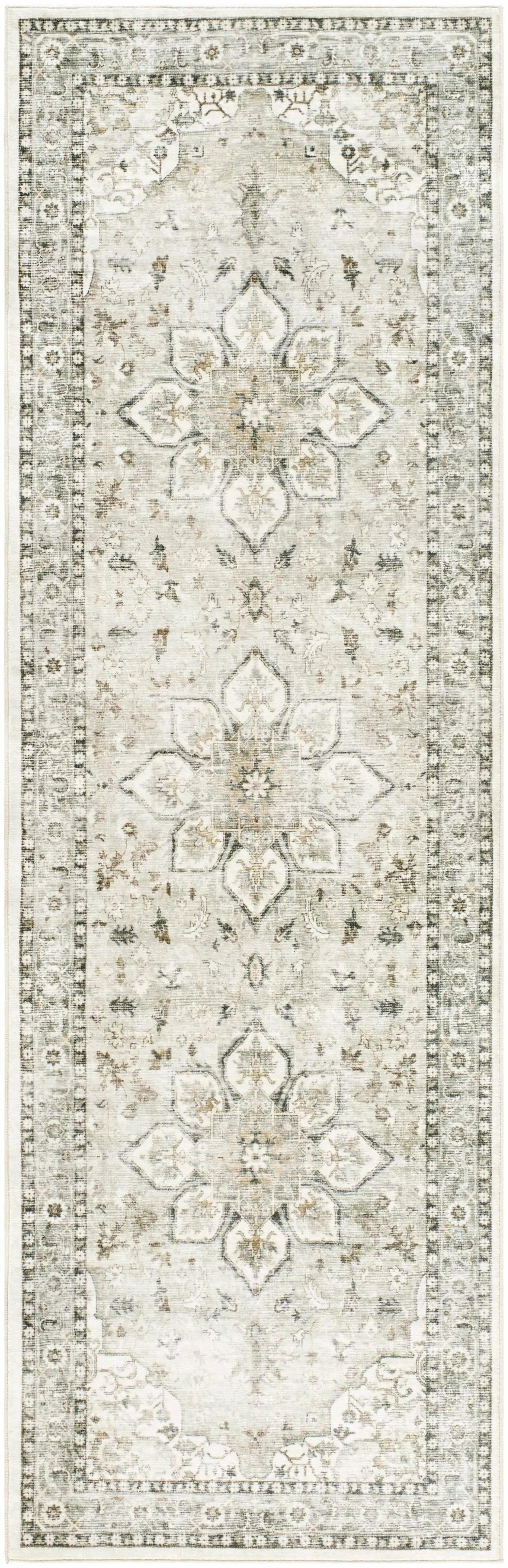 Lotan Sage Medallion Washable Area Rug by Boutique Rugs