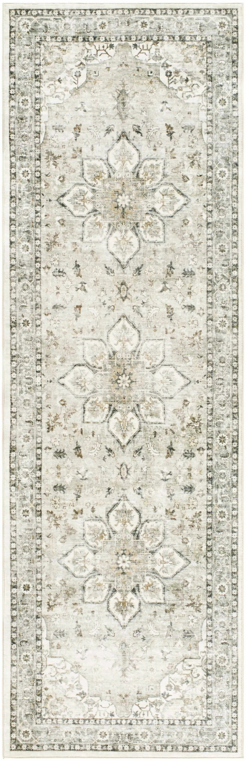Lotan Sage Medallion Washable Area Rug by Boutique Rugs