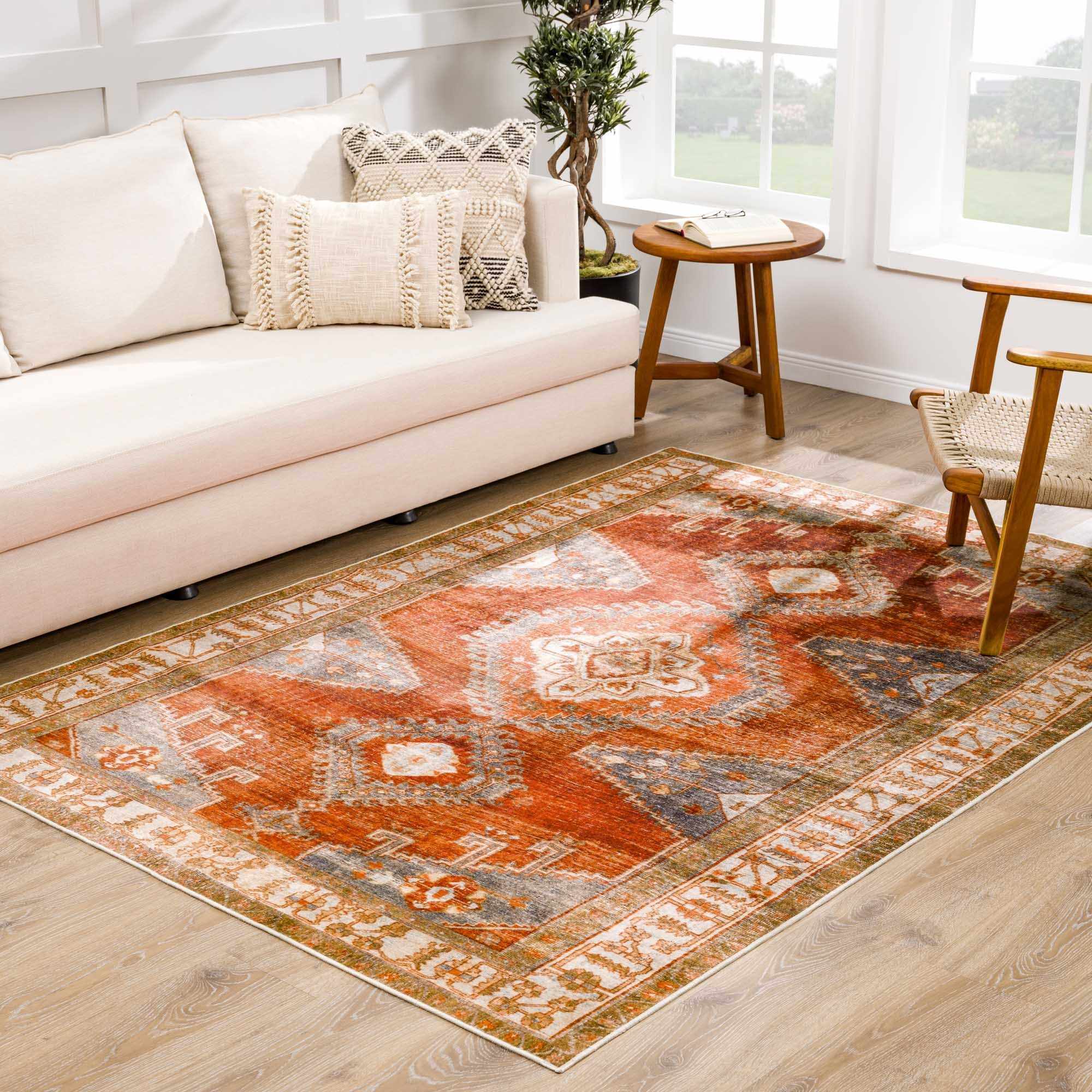 Kullar Orange Washable Area Rug by Boutique Rugs
