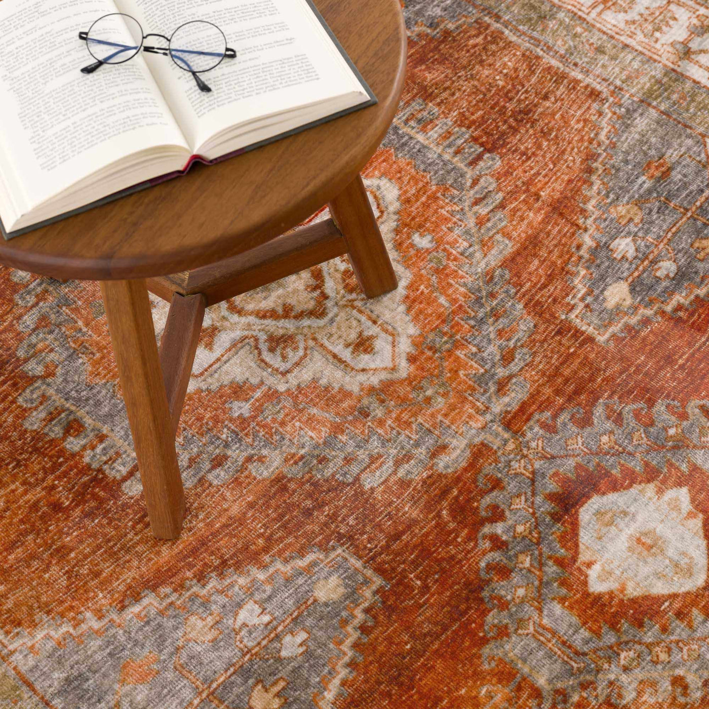 Kullar Orange Washable Area Rug by Boutique Rugs