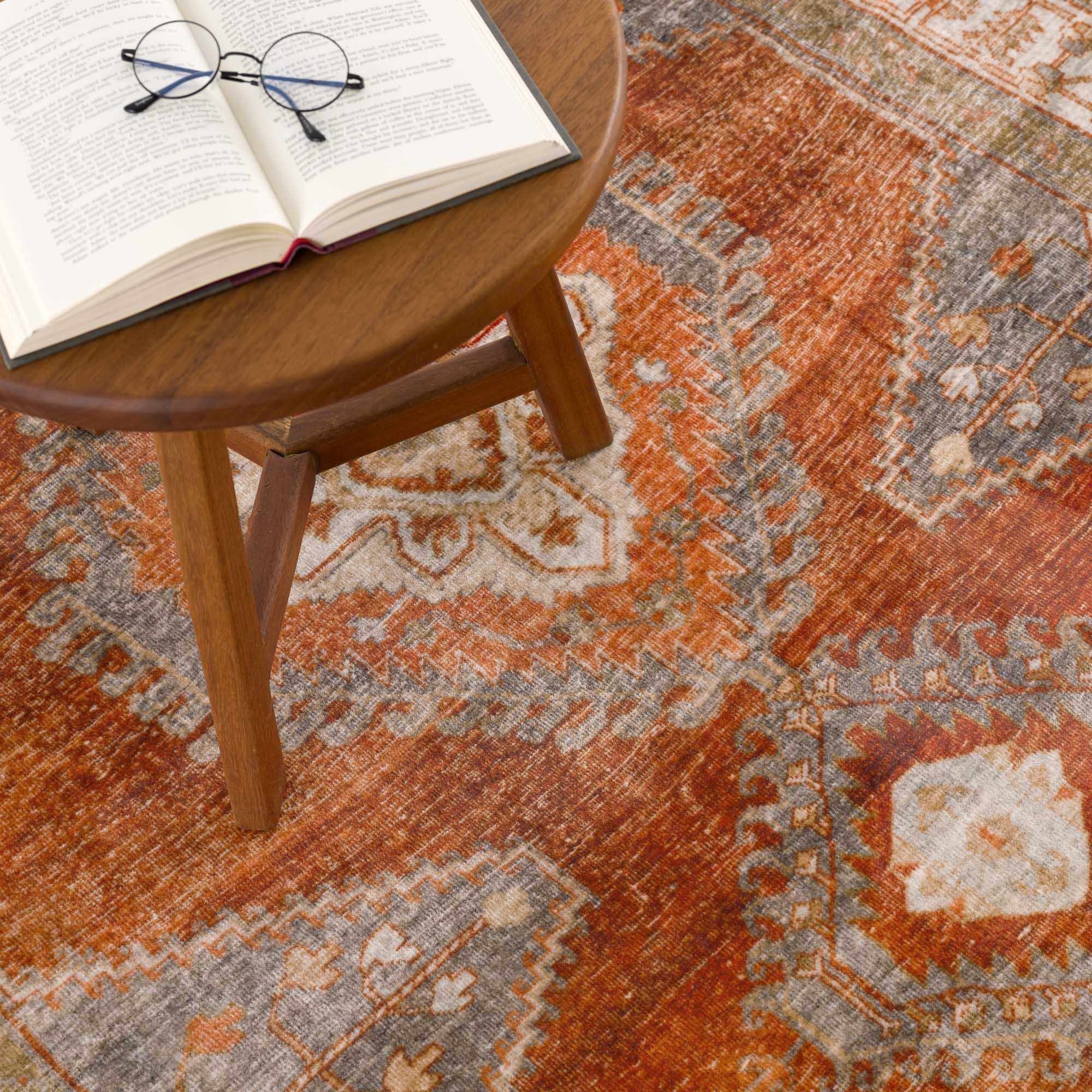 Kullar Orange Washable Area Rug by Boutique Rugs