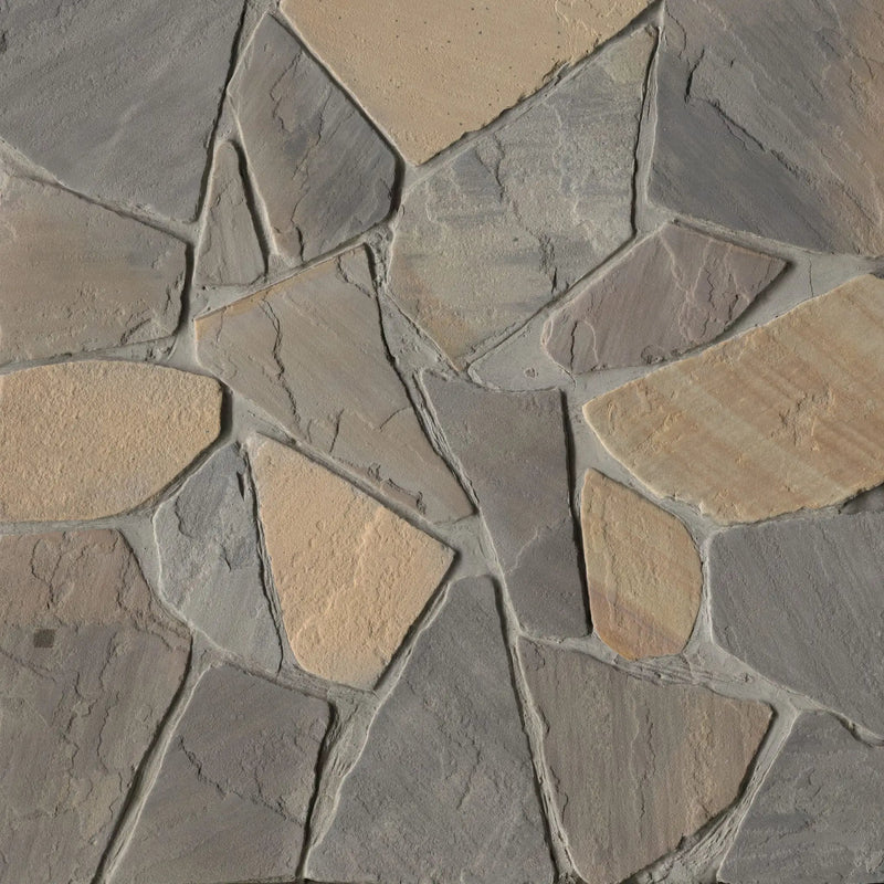 Durham Fall Fieldstone Split Face Sandstone Pavers close up