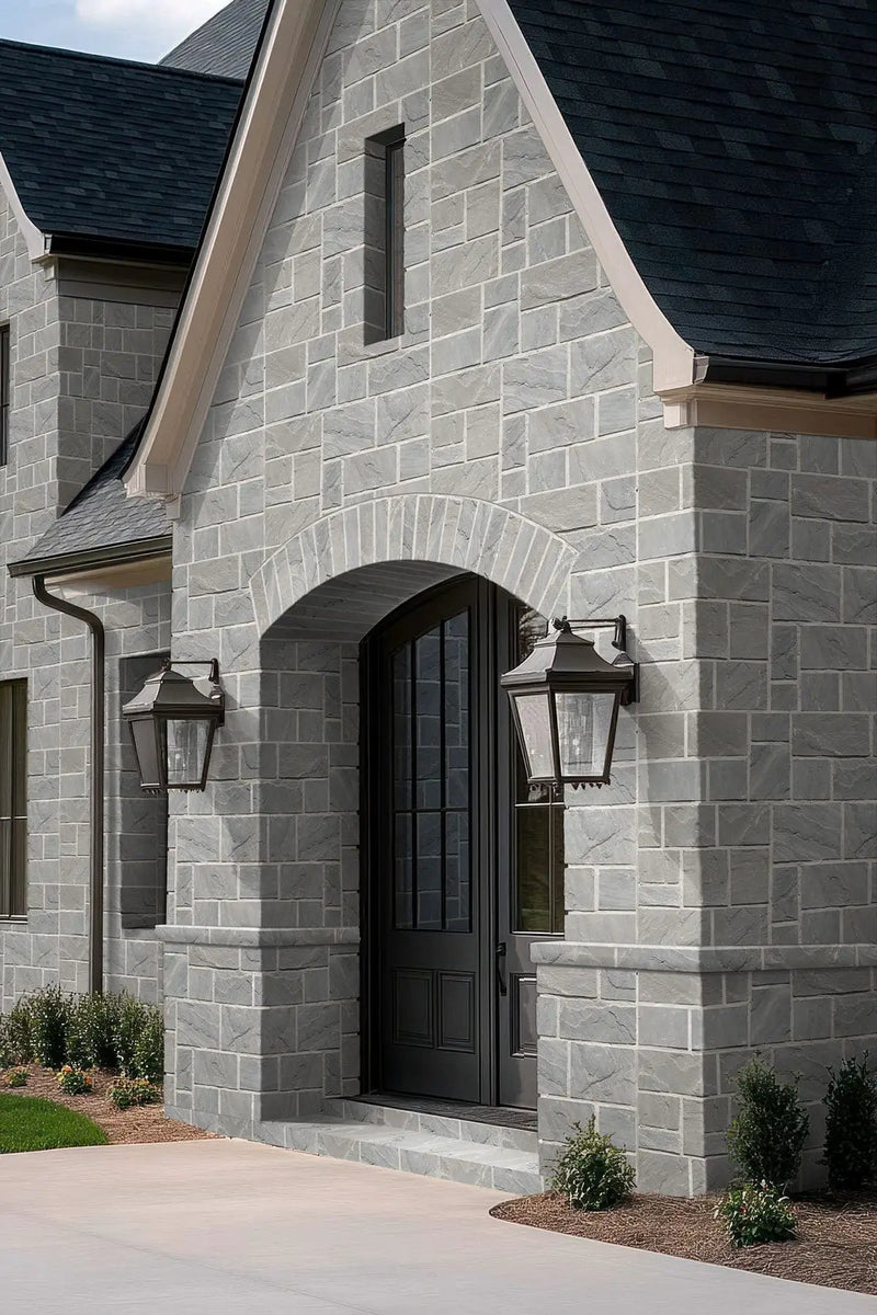 Sable Hills Squares Rectangles Natural Sandstone Pavers in a finished room