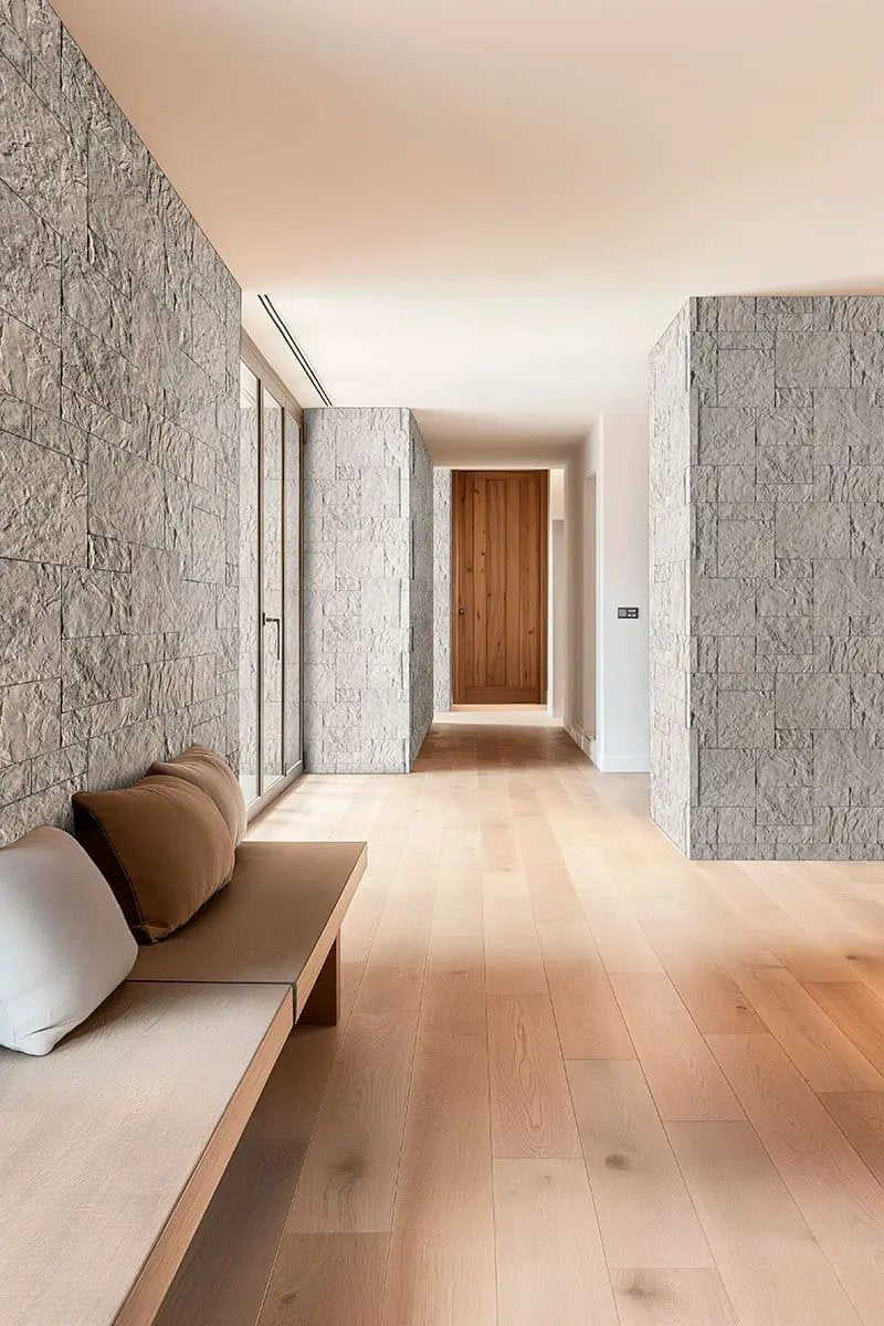 Cottonwood White Natural Cement Pavers 2 in a finished room