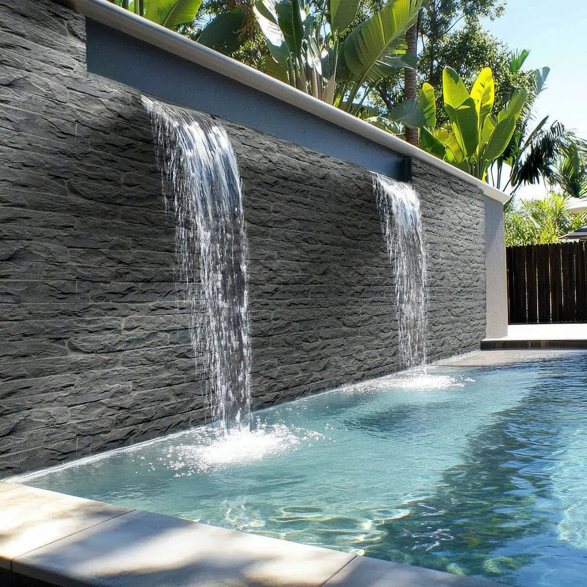 Midnight Canyon Ledgestone Natural Limestone Pavers in a finished room