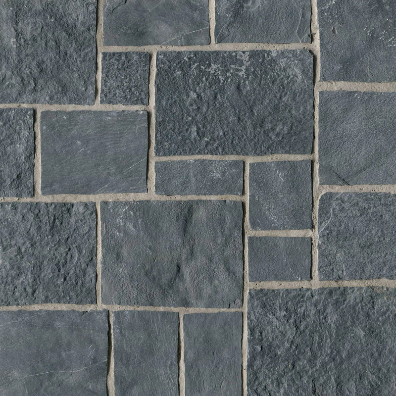Midnight Canyon Squares Rectangles Natural Limestone Pavers close up