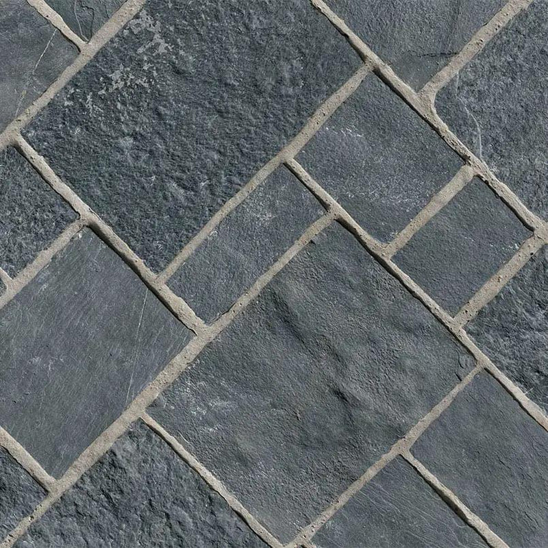 Midnight Canyon Squares Rectangles Natural Limestone Pavers COR by MSI Surfaces