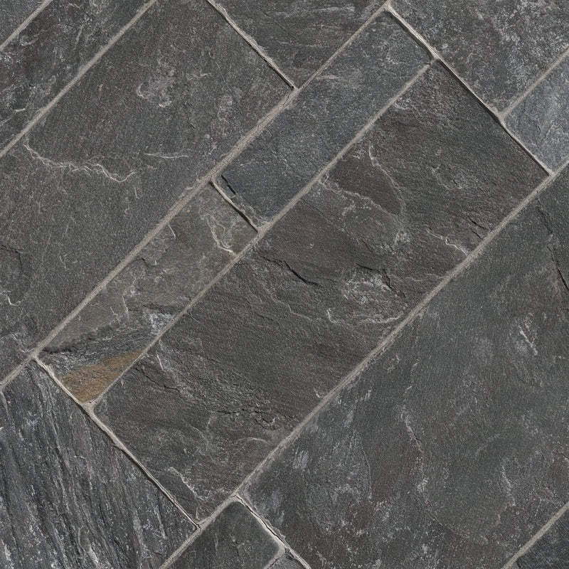 Avalon Bay Sawn Ashlar Light Tumbled Split Face Marble Pavers angled view