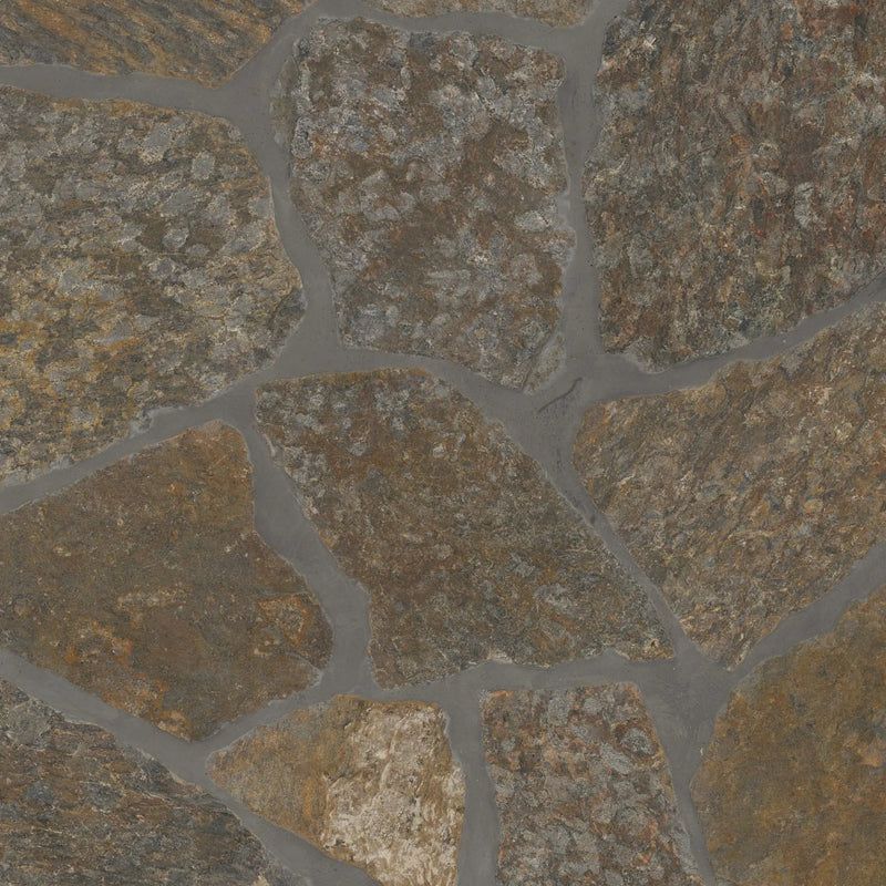 Bedford Brown Fieldstone Natural Marble Pavers angled view