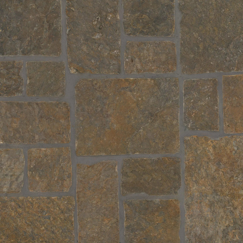 Bedford Brown Sq Rec Split Face Marble Pavers close up