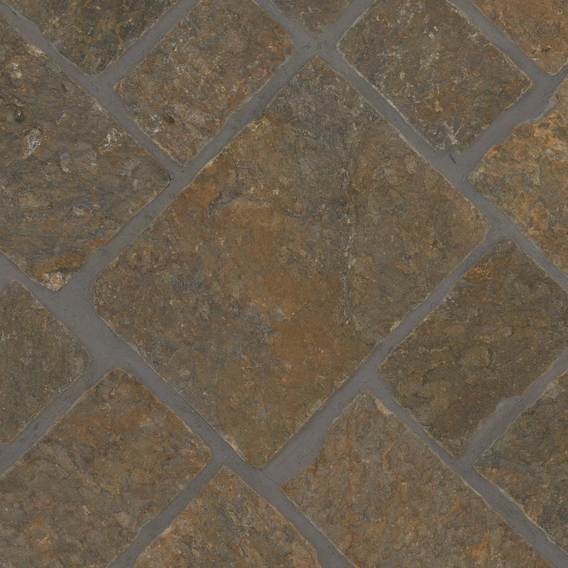 Bedford Brown Sq Rec Split Face Marble Pavers angled view