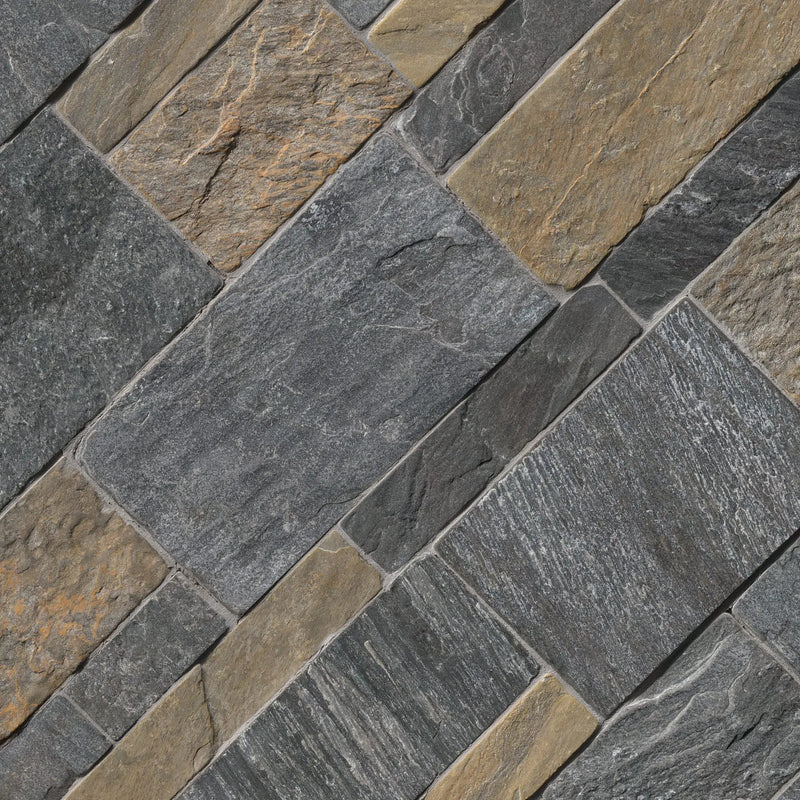 Metuchen Hills Sawn Ashlar Tumbled Marble Pavers angled view