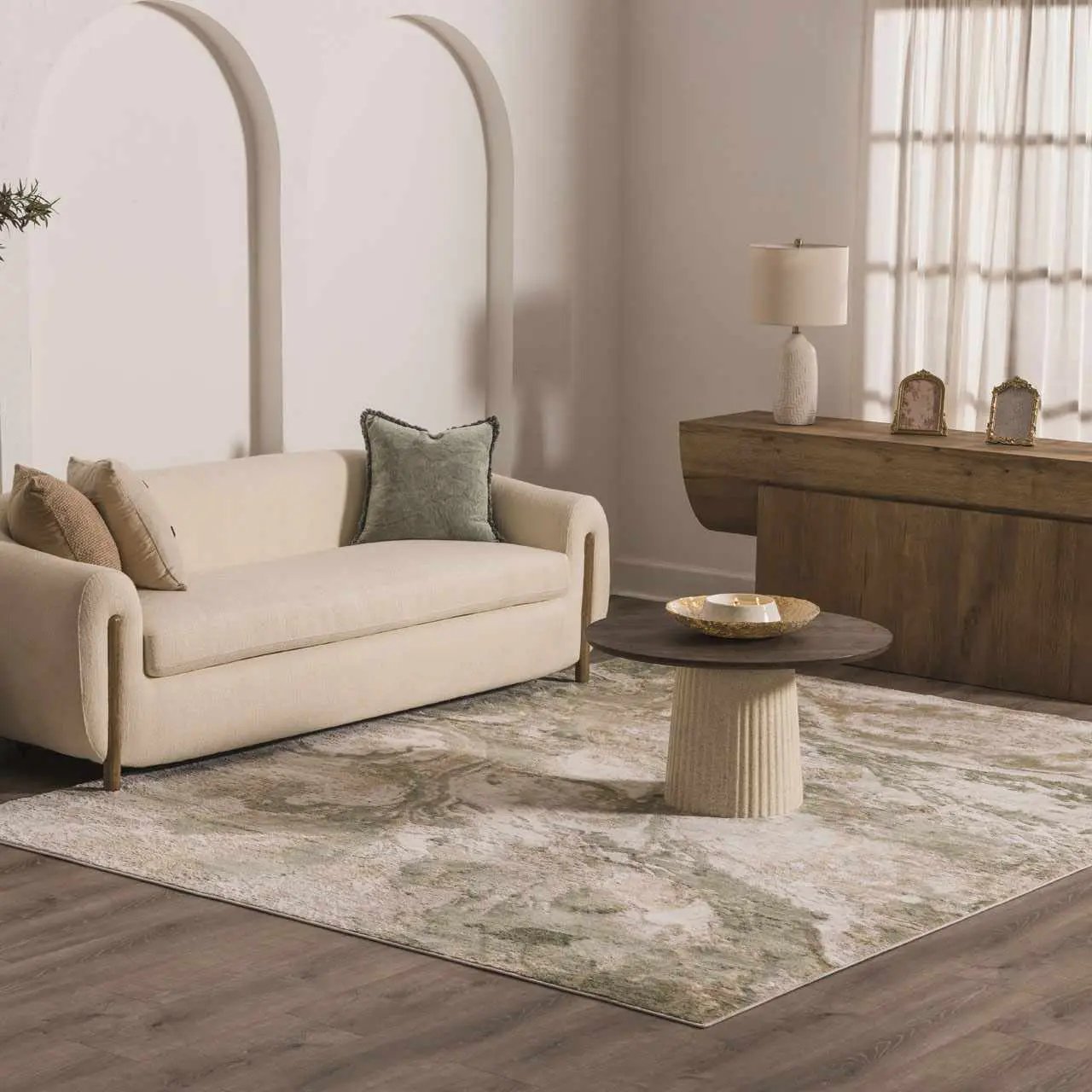 Lively Marble Green Area Rug by Boutique Rugs