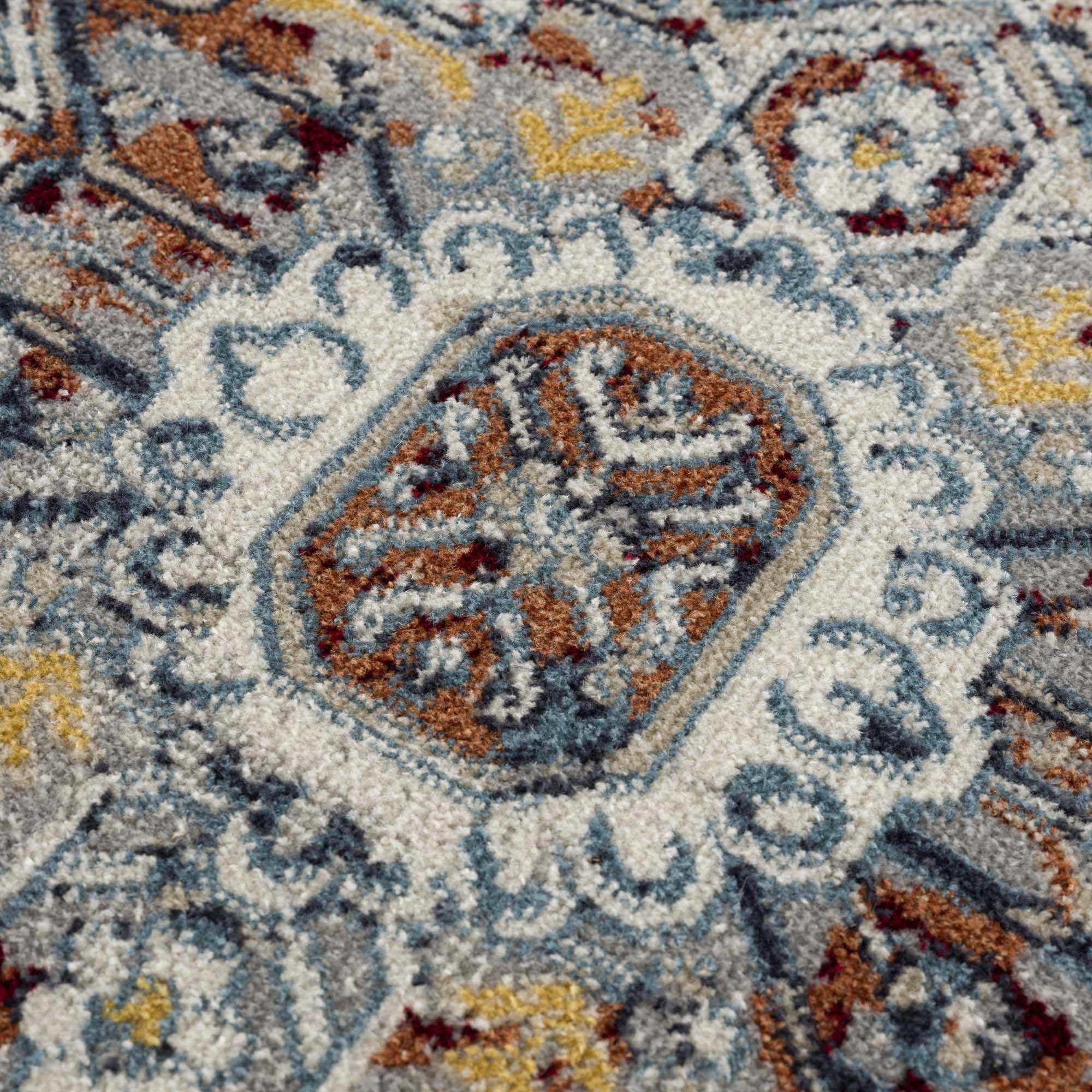Cabacungan Blue & Rust Washable Area Rug - Clearance by Boutique Rugs