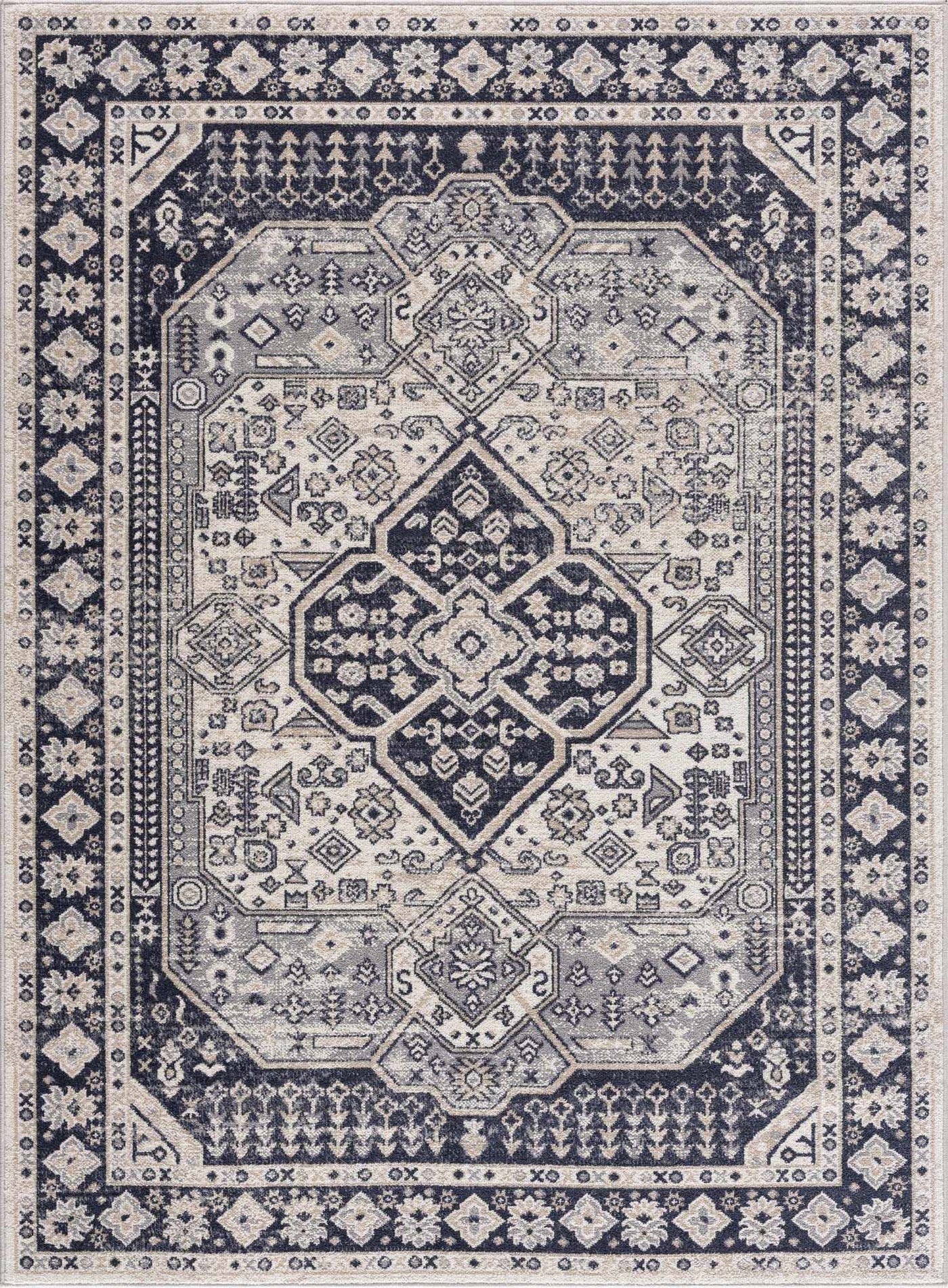 Cabacungan Cream & Gray Washable Area Rug - Clearance by Boutique Rugs