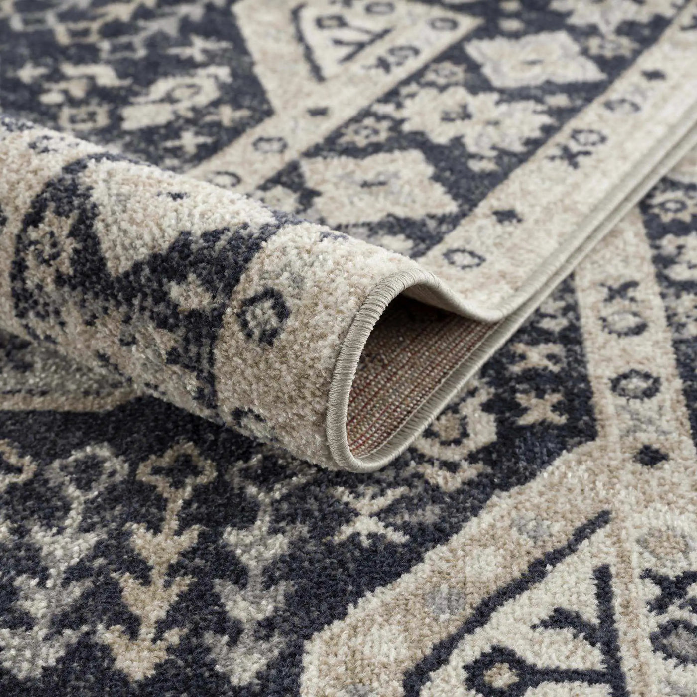 Cabacungan Cream & Gray Washable Area Rug - Clearance by Boutique Rugs