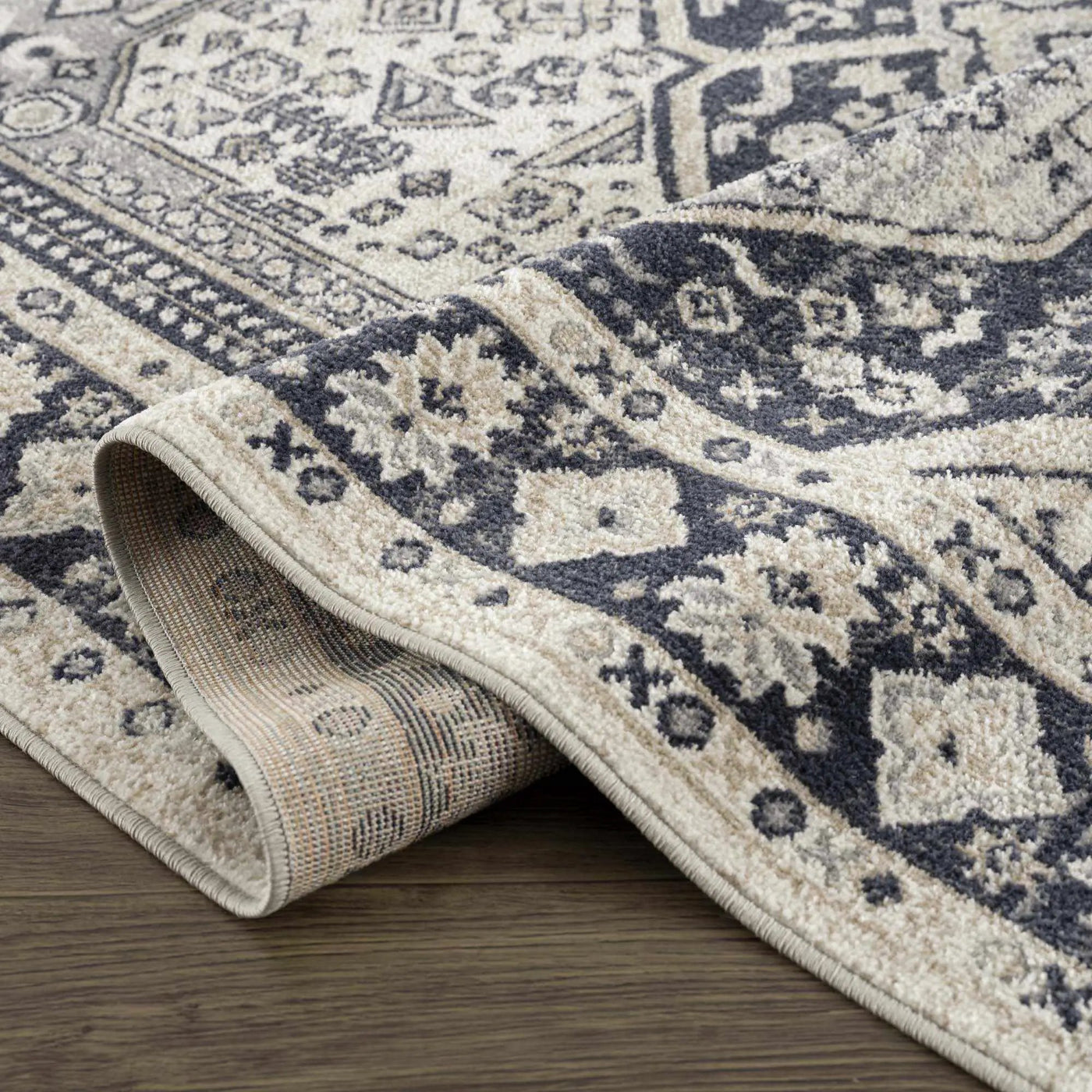 Cabacungan Cream & Gray Washable Area Rug - Clearance by Boutique Rugs