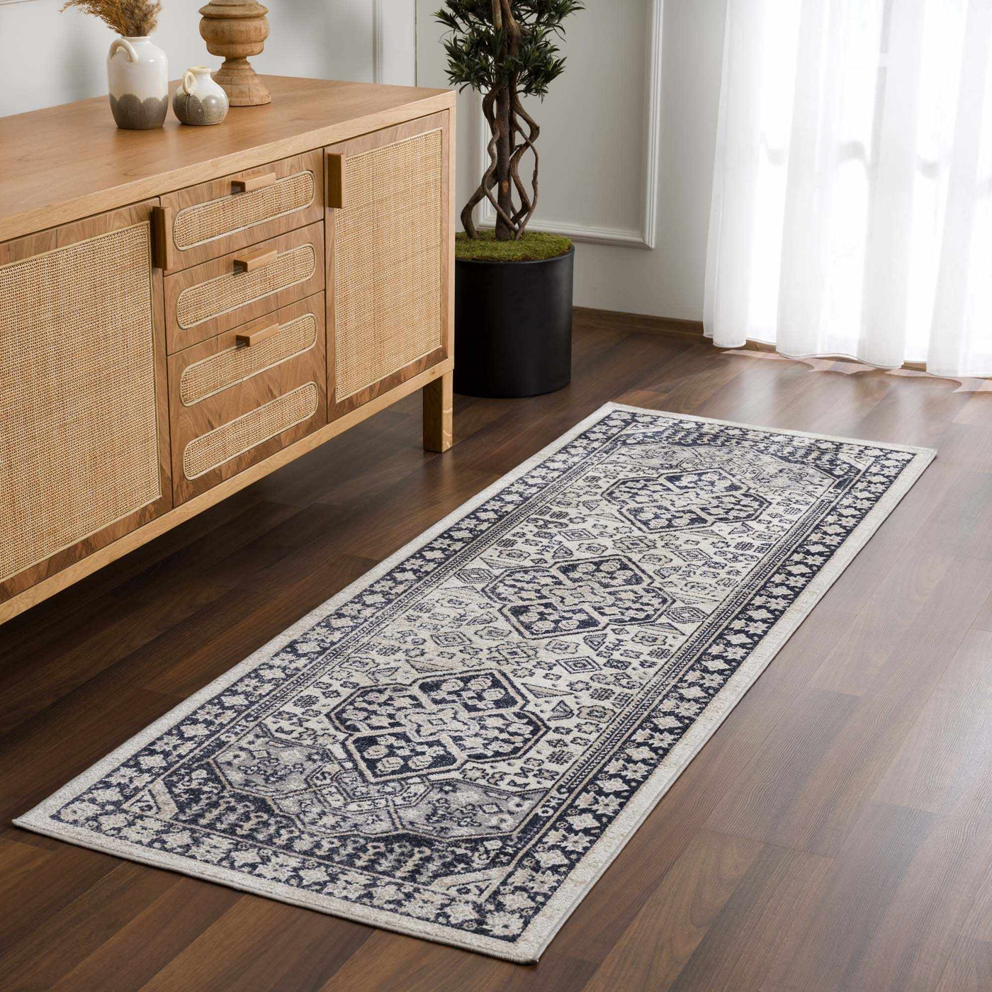 Cabacungan Cream & Gray Washable Area Rug - Clearance by Boutique Rugs