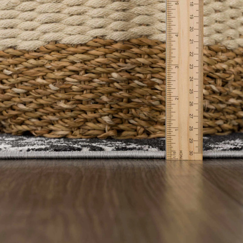 Kahraman Black & White Washable Rug - Clearance by Boutique Rugs