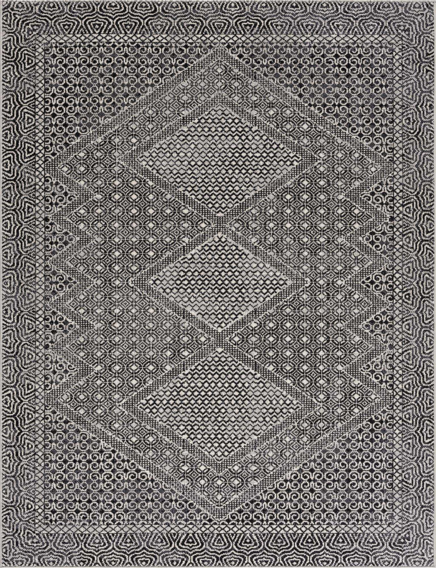 Coledale Black & White Washable Rug - Clearance by Boutique Rugs