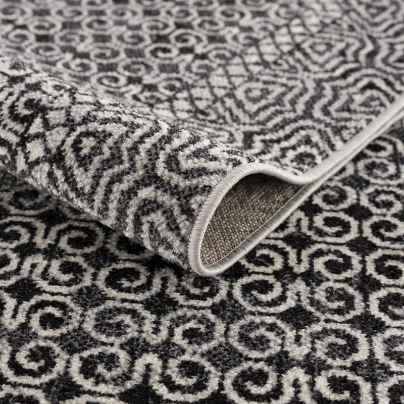 Coledale Black & White Washable Rug - Clearance by Boutique Rugs