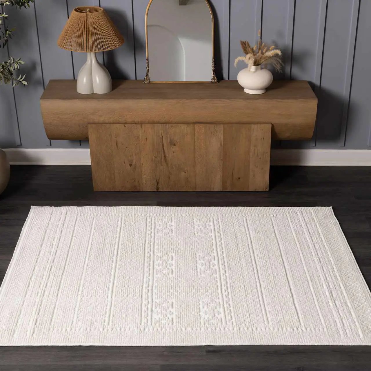 Bahar Cream Washable Area Rug by Boutique Rugs
