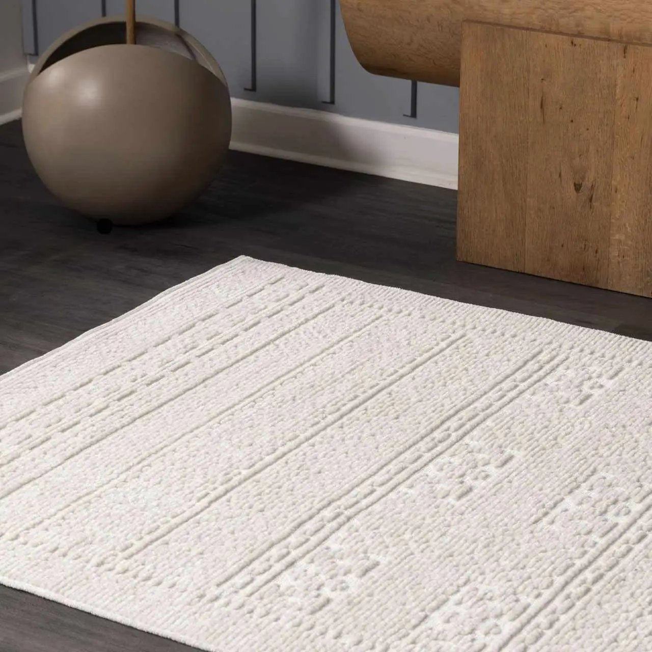 Bahar Cream Washable Area Rug by Boutique Rugs