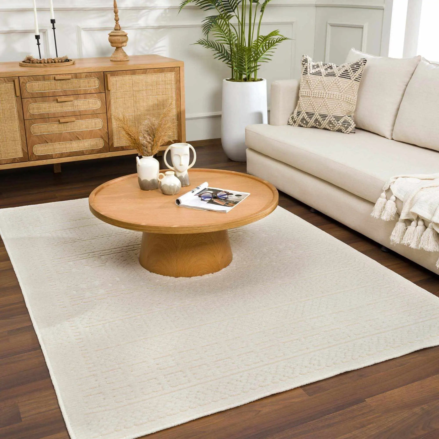Bahar Cream Washable Area Rug by Boutique Rugs