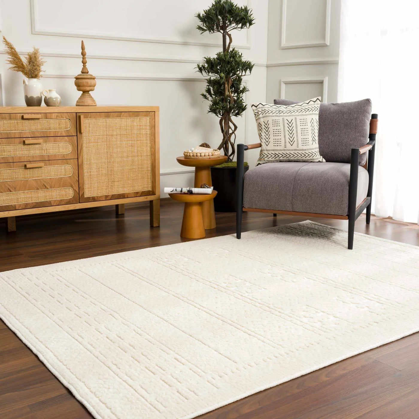 Bahar Cream Washable Area Rug by Boutique Rugs