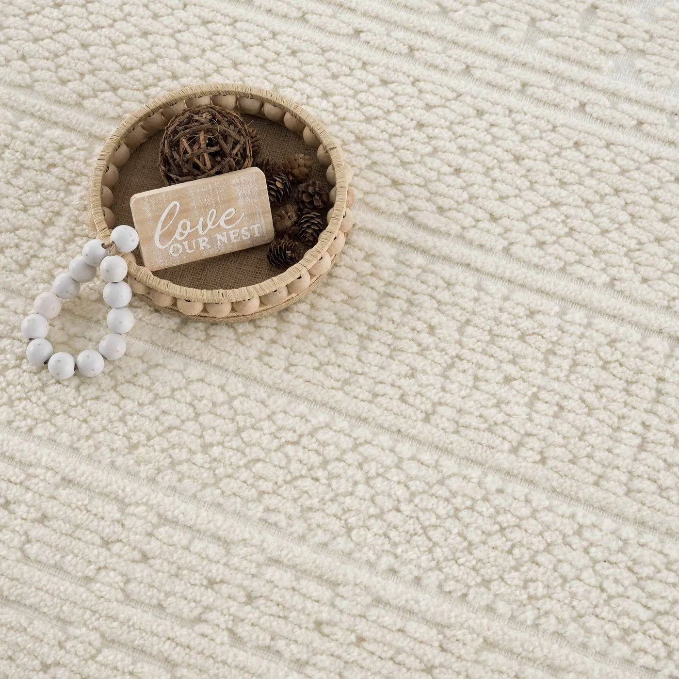 Bahar Cream Washable Area Rug by Boutique Rugs