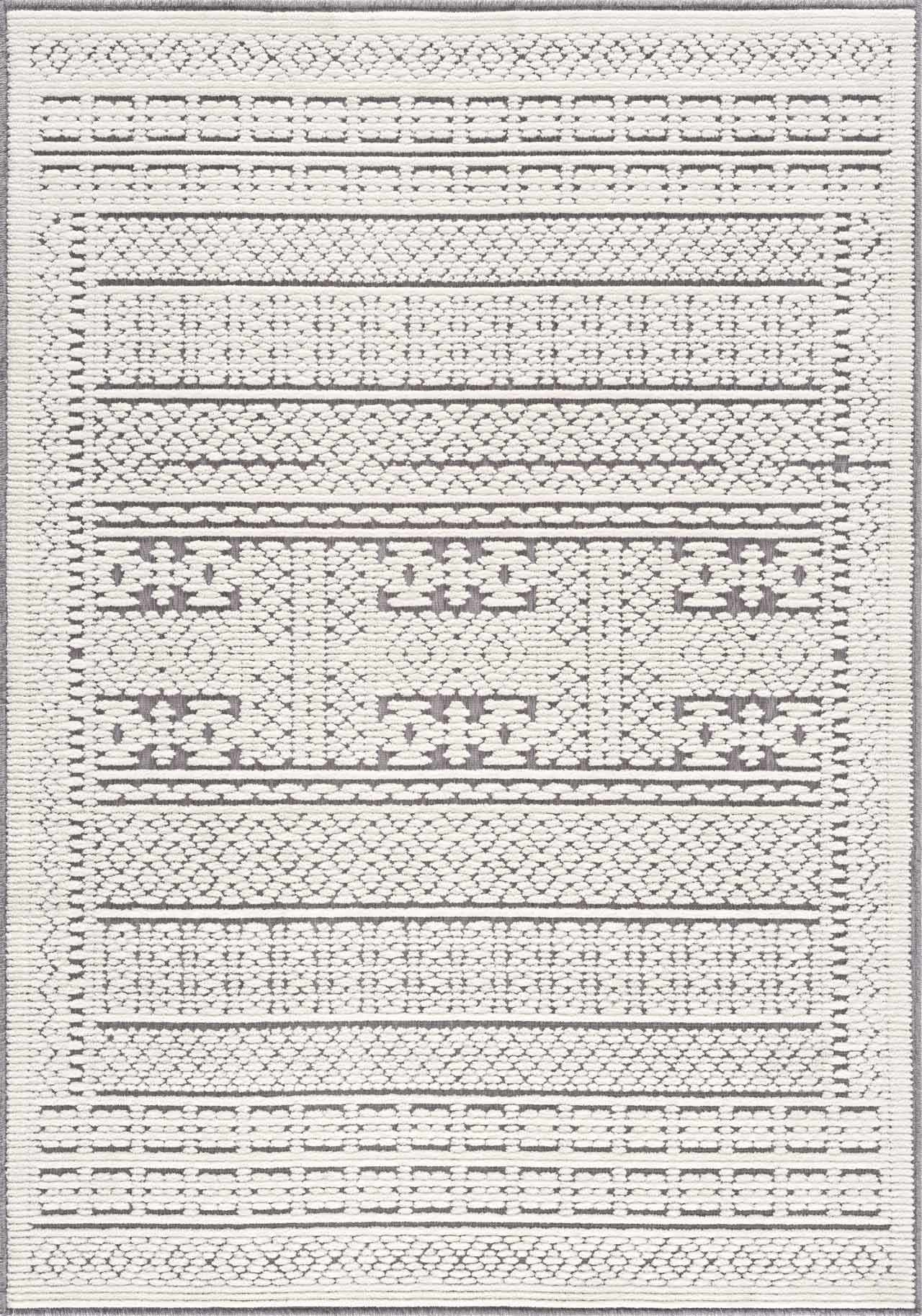 Bahar Cream & Gray Washable Area Rug - Clearance by Boutique Rugs